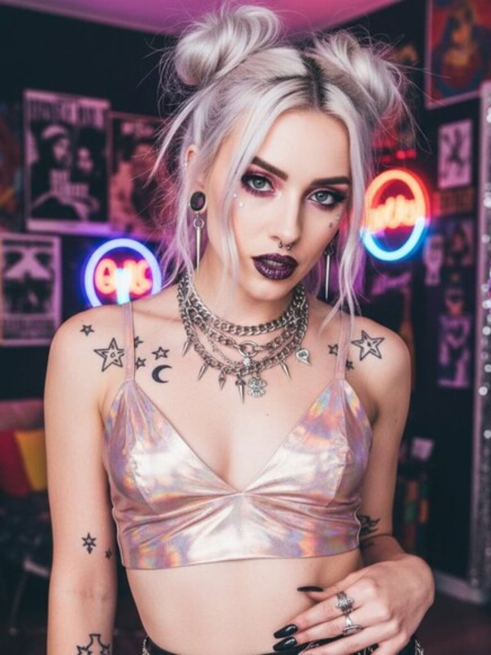 DOLLS KILL TicToc metallic rose gold festival bra top